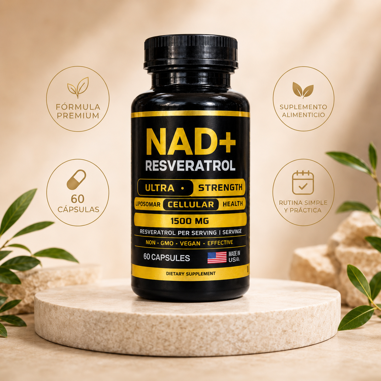 NAD+ Resveratrol 60 comprimidos