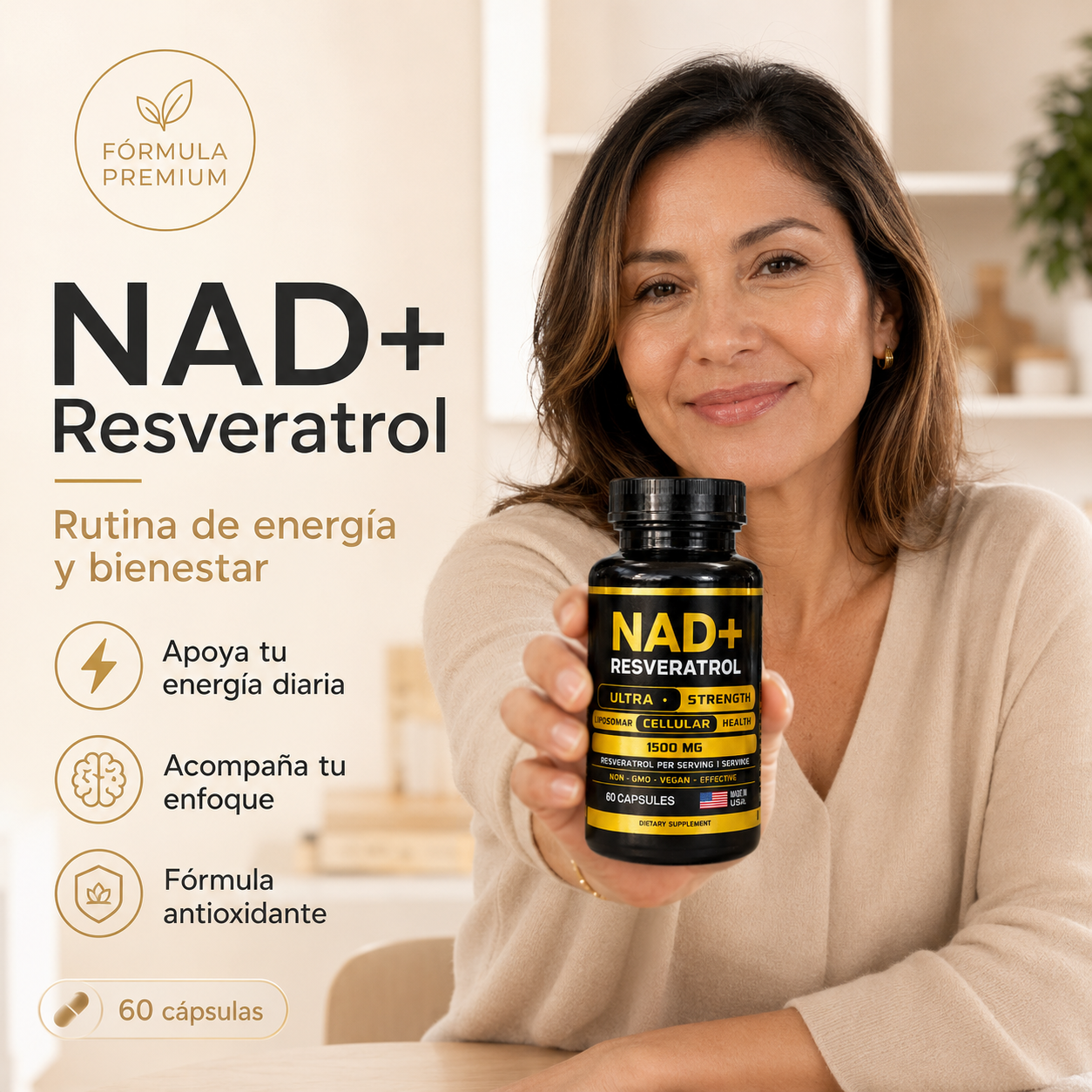 NAD+ Resveratrol 60 comprimidos
